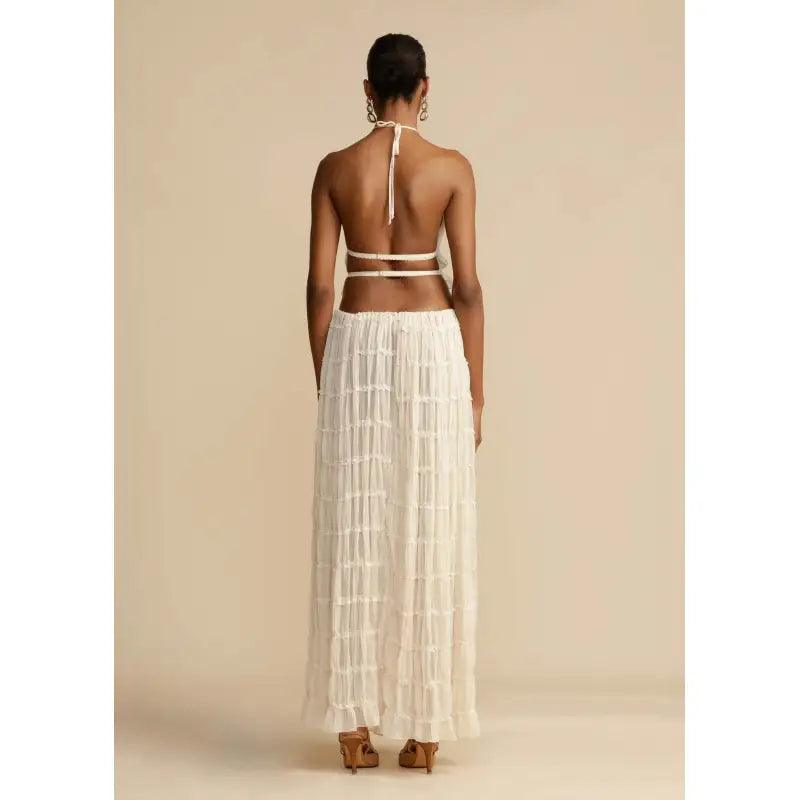 Women's Halter Pleated Skirt Set