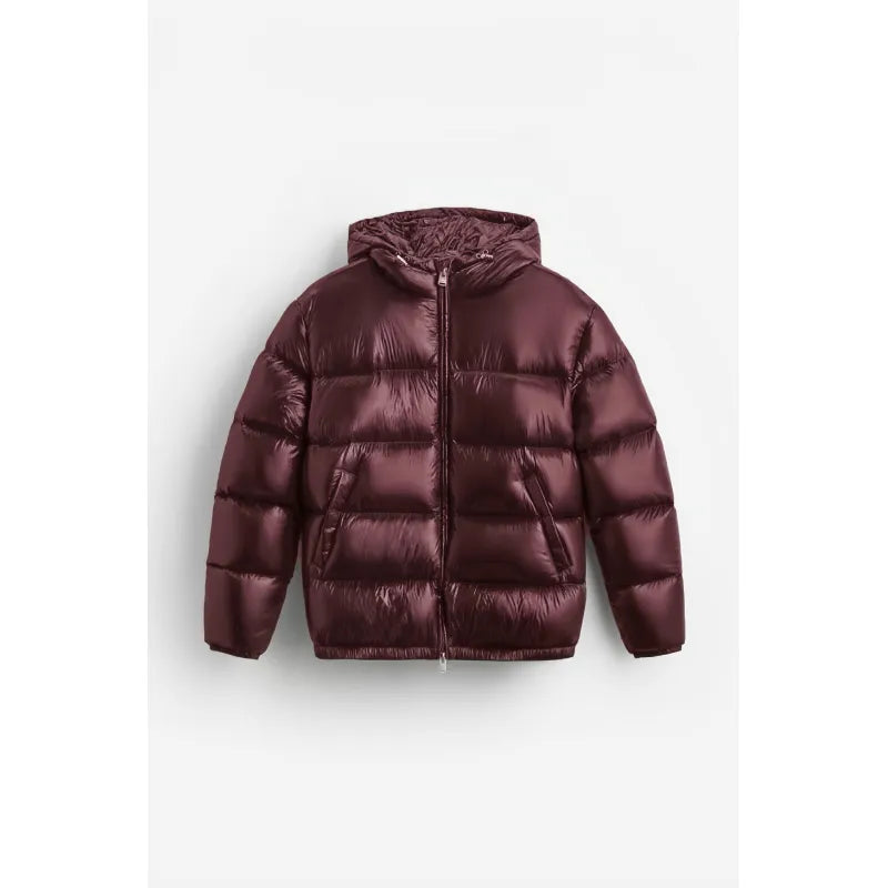 Men's Quilted Puffer Jacket with Sherpa Lining