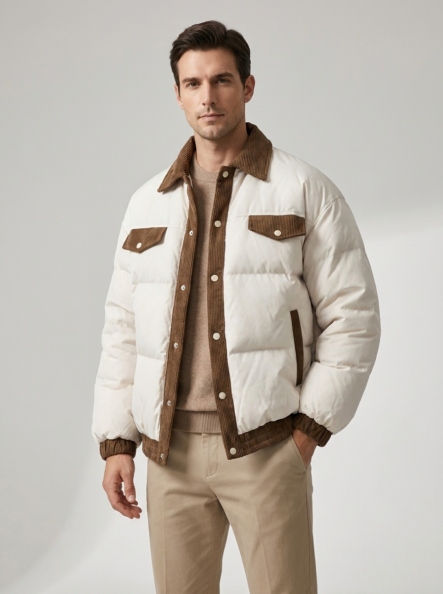 Men's Casual Puffer Winter Coat for Cold Weather