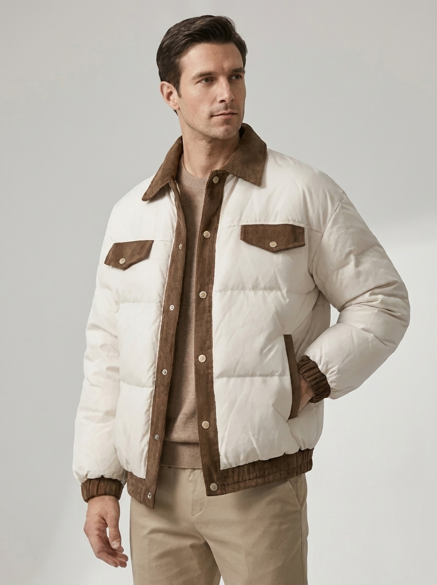 Men's Casual Puffer Winter Coat for Cold Weather