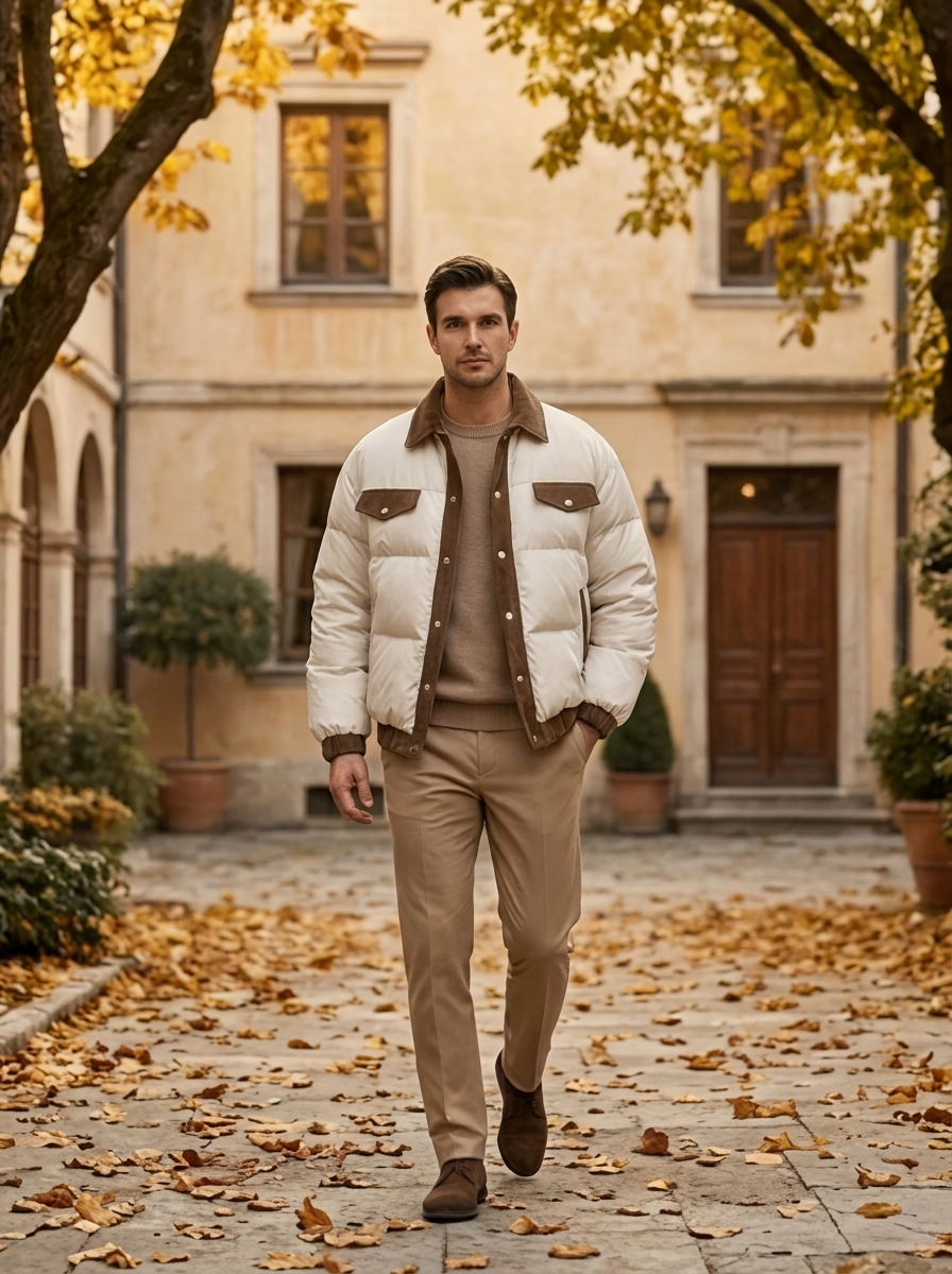 Men's Casual Puffer Winter Coat for Cold Weather