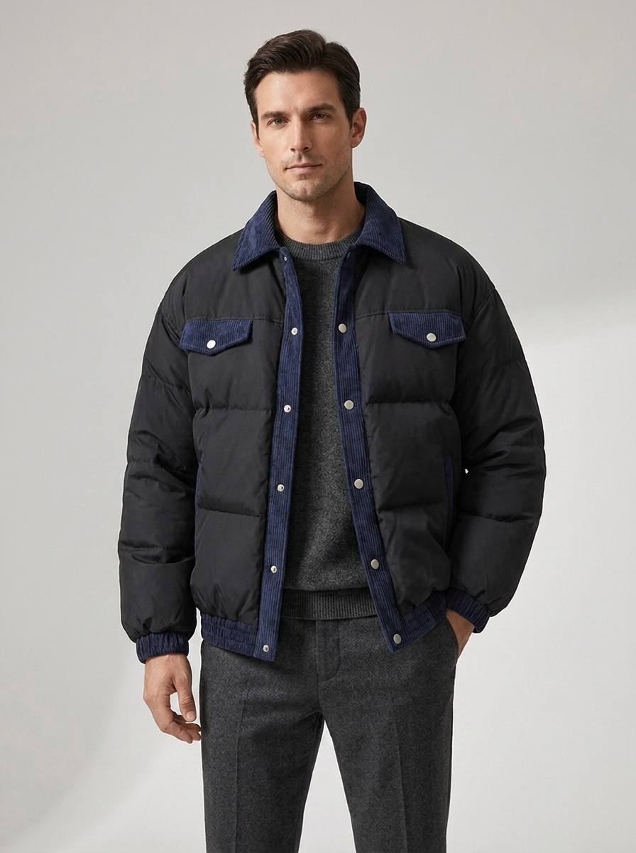 Men's Casual Puffer Winter Coat for Cold Weather