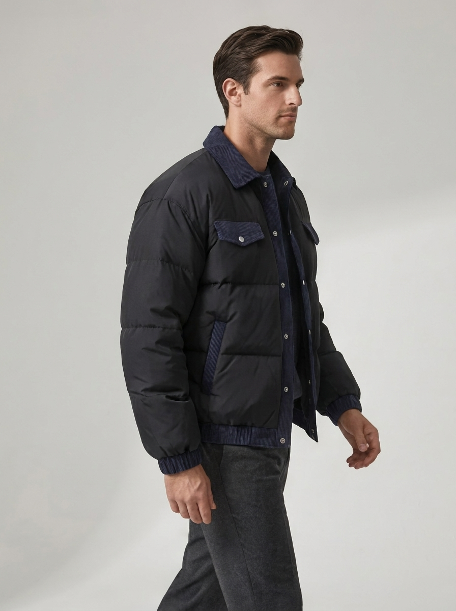 Men's Casual Puffer Winter Coat for Cold Weather