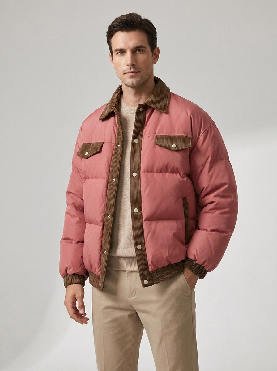 Men's Casual Puffer Winter Coat for Cold Weather