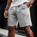 Men's Casual Striped Shorts with Adjustable Drawstring Waist