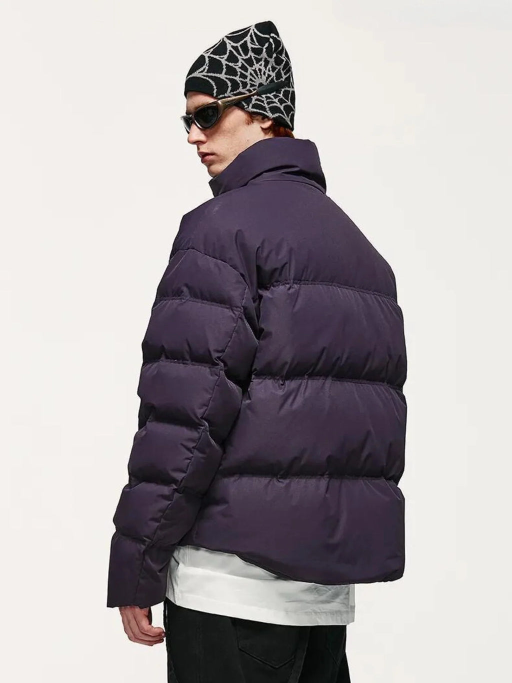Cropped Casual Puffer Jacket with High Collar