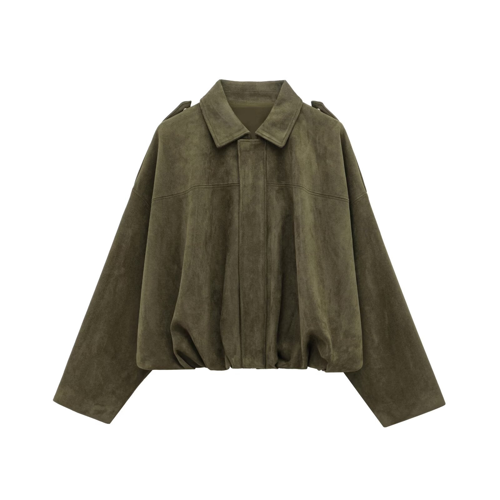 Women's Faux Suede Pilot Jacket Casual Zip-Up Coat