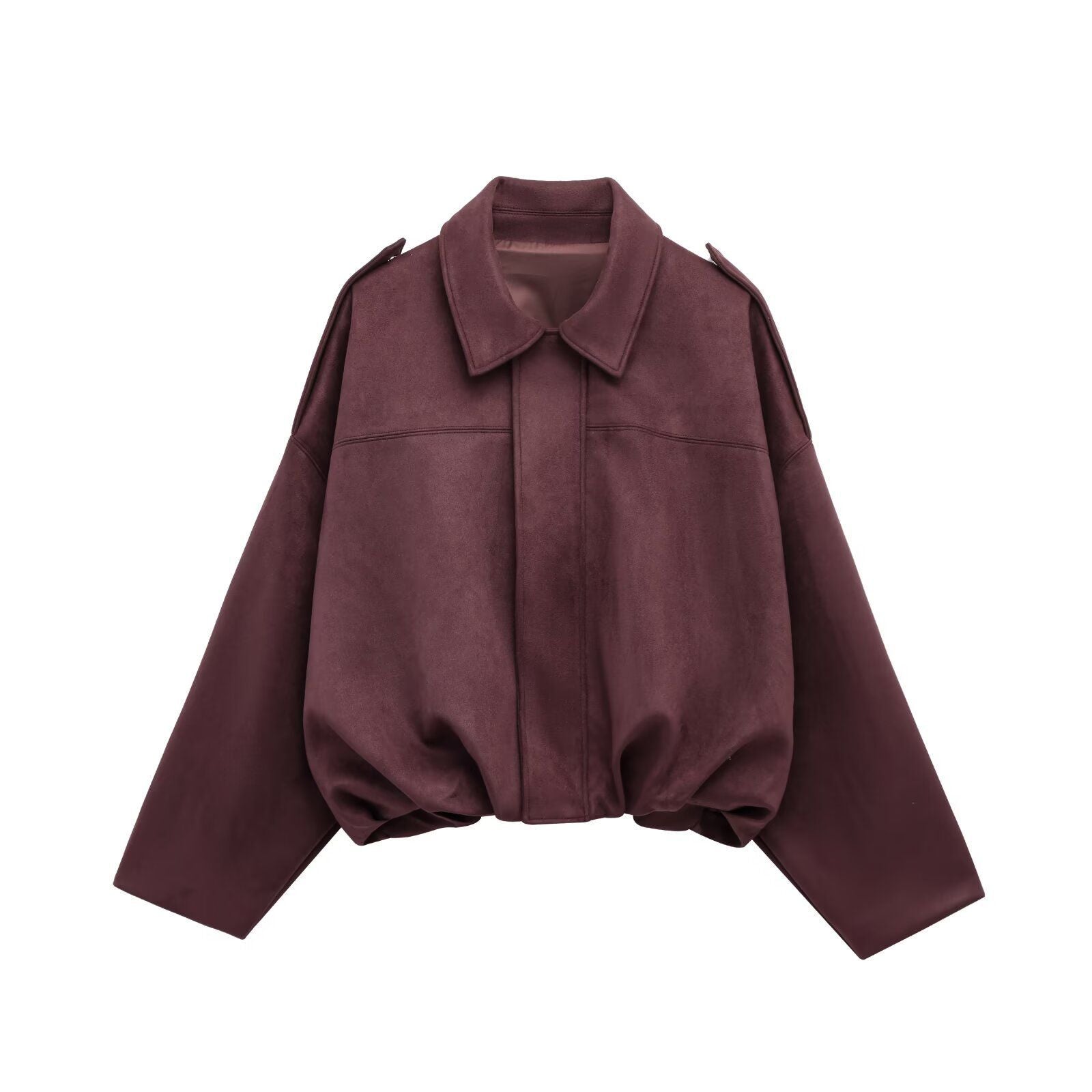 Women's Faux Suede Pilot Jacket Casual Zip-Up Coat
