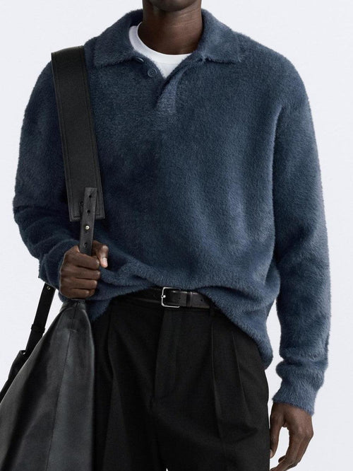 Men's Fleece Polo Shirt - Soft, Classic Style for Casual Wear