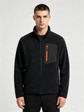 Men's Full Zip Stand Collar Fleece Jacket