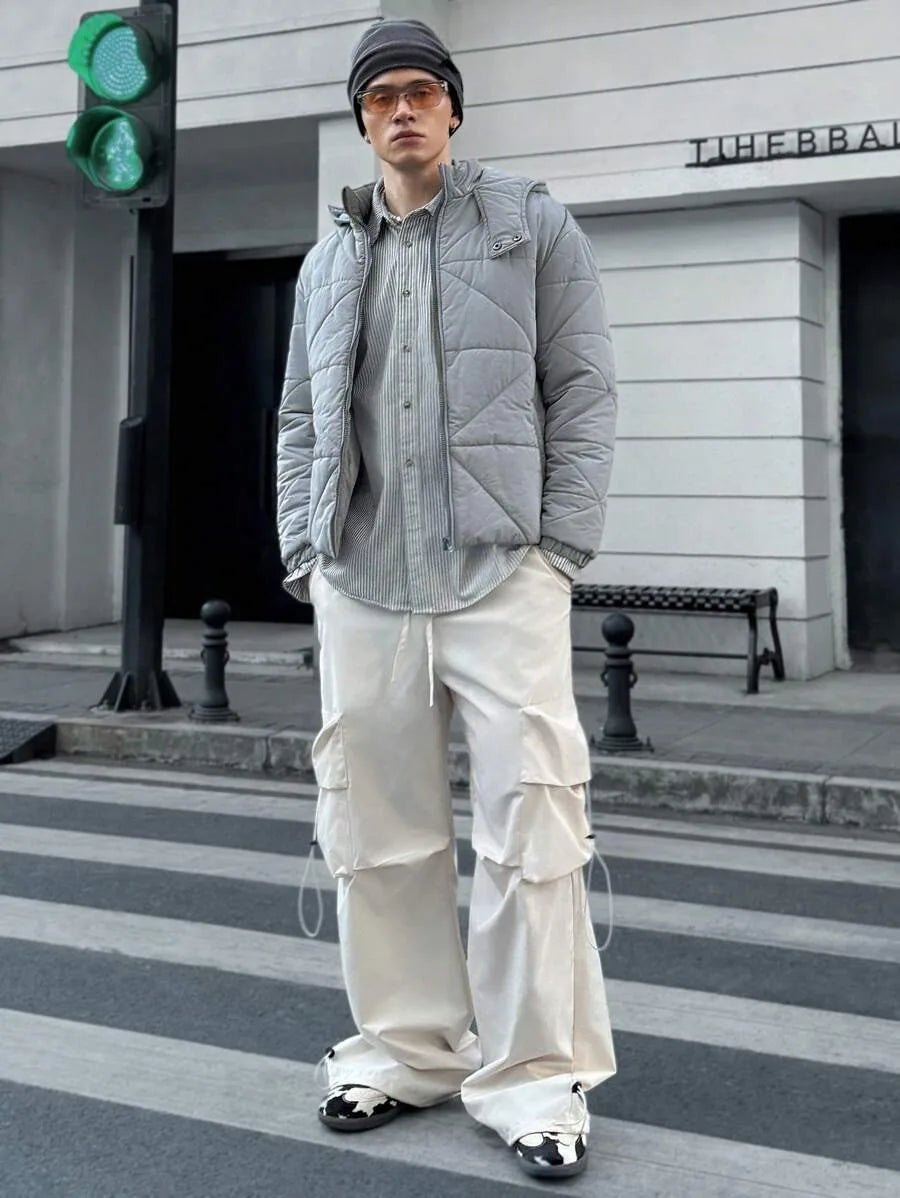Men's Hooded Padded Winter Coat for Comfort and Warmth