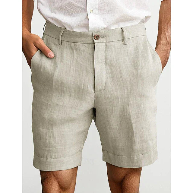 Men's Linen Chino Shorts for Summer Casual Wear