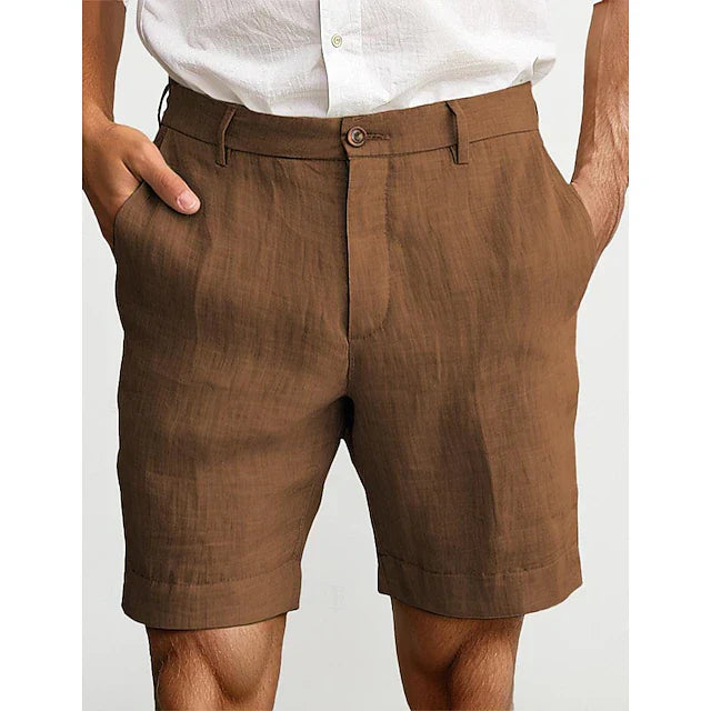 Men's Linen Chino Shorts for Summer Casual Wear