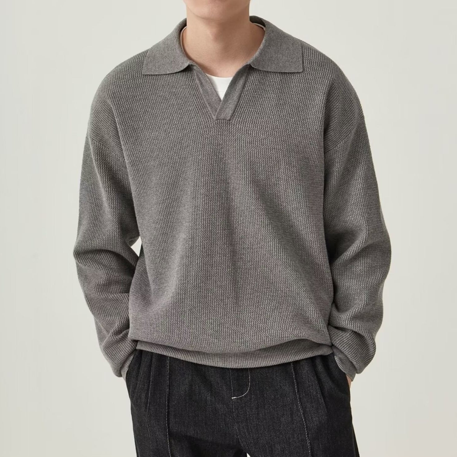 Men's Long Sleeve Polo Shirt - Casual Golf Shirts for Men