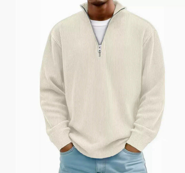 Men's Corduroy Quarter-Zip Sweater