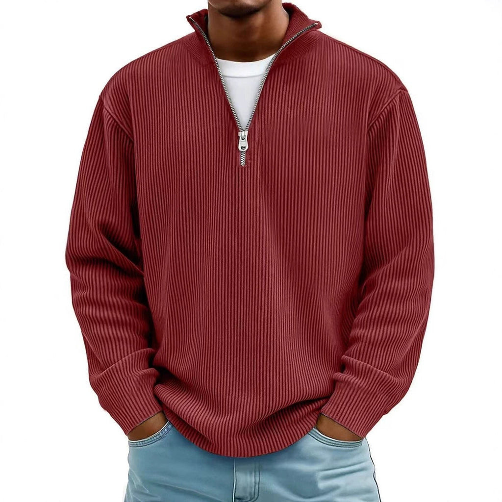 Men's Corduroy Quarter-Zip Sweater