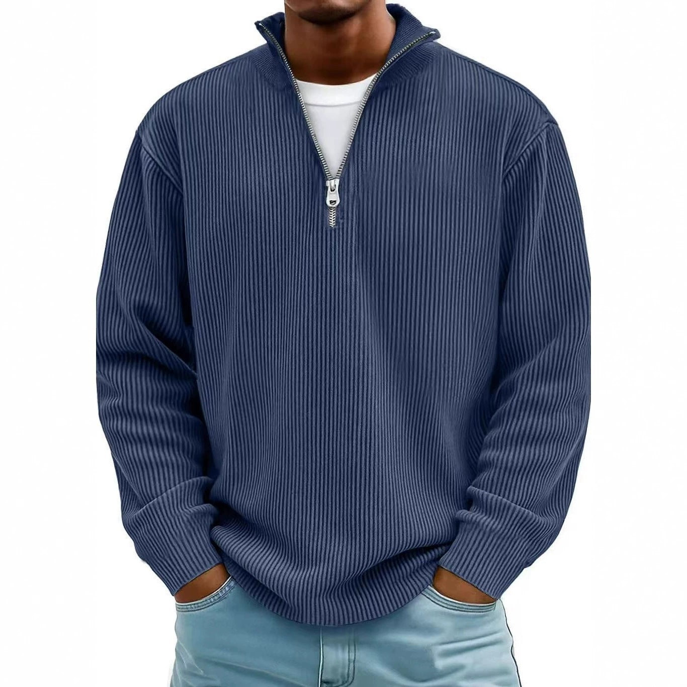 Men's Corduroy Quarter-Zip Sweater