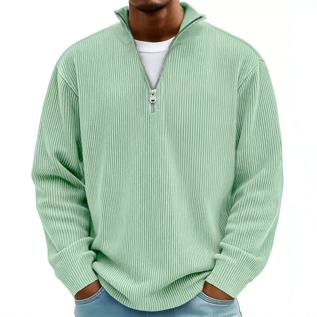 Men's Corduroy Quarter-Zip Sweater