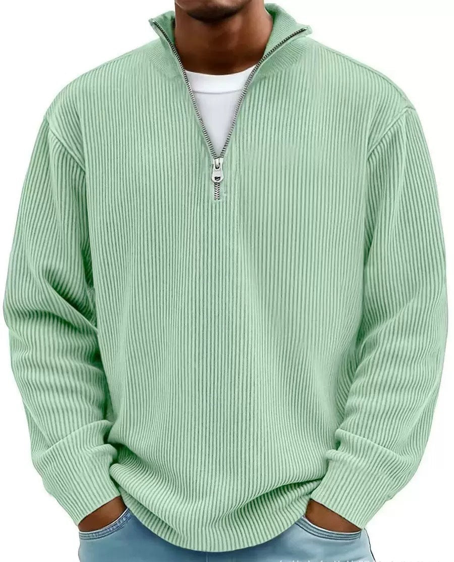 Men's Corduroy Quarter-Zip Sweater