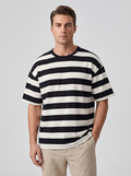 Men's Loose Fit Short Sleeve Striped Top