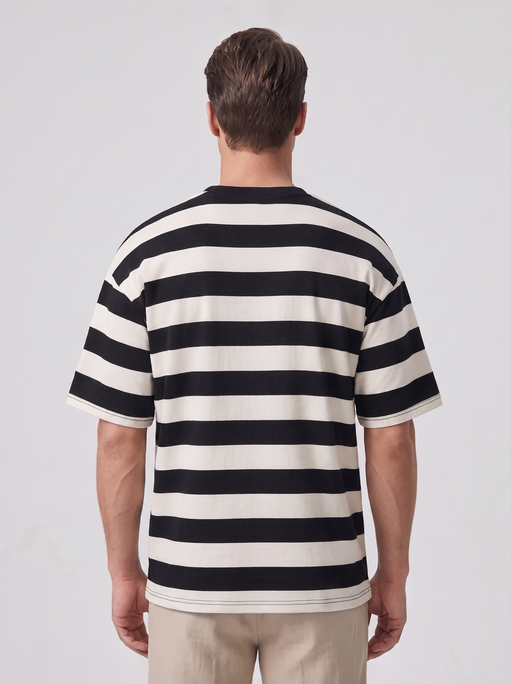 Men's Loose Fit Short Sleeve Striped Top