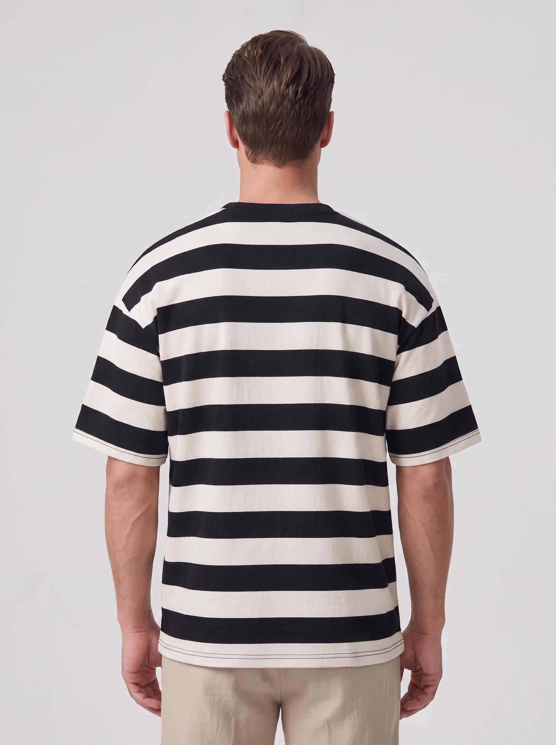Men's Loose Fit Short Sleeve Striped Top