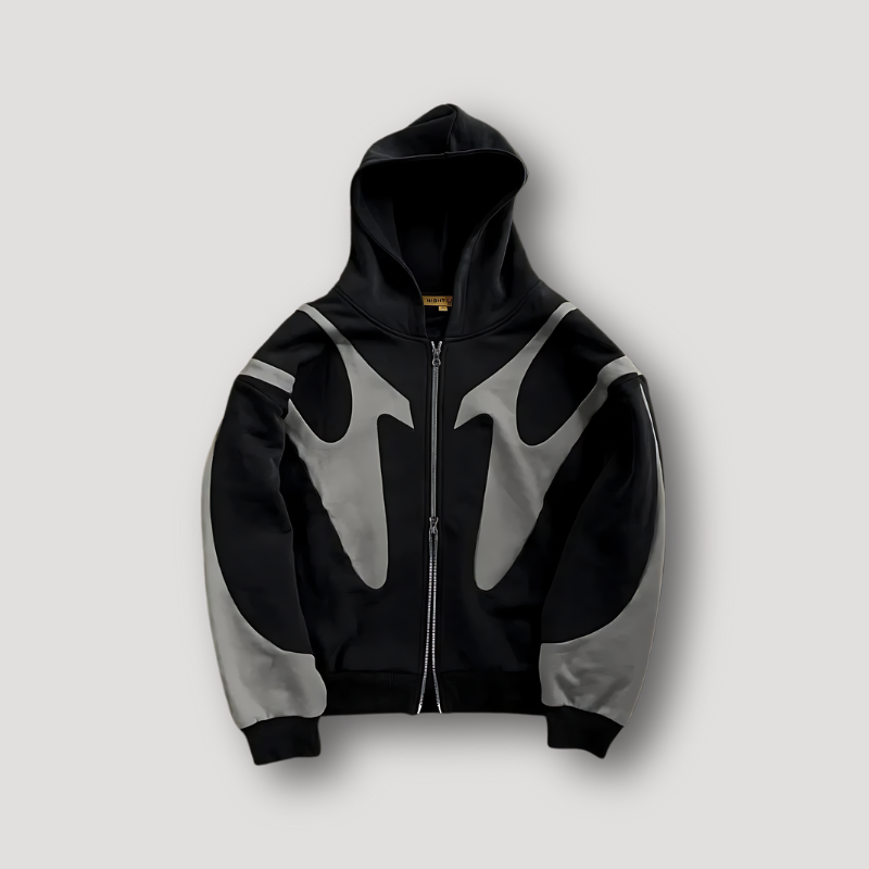 Men's Oversized Graphic Hoodie with Zipper