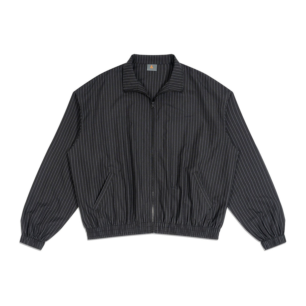 Men's Pinstriped Stand-Collar Casual Jacket