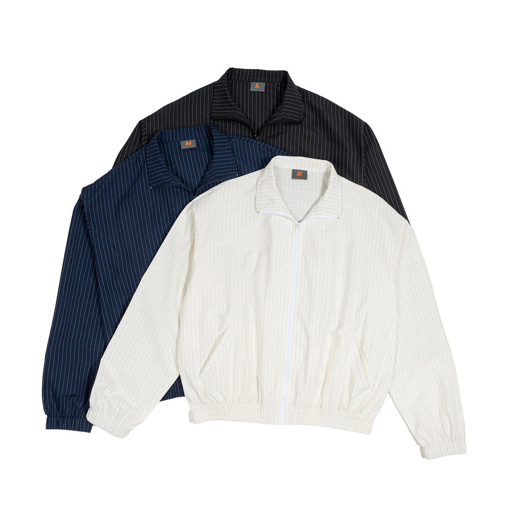 Men's Pinstriped Stand-Collar Casual Jacket