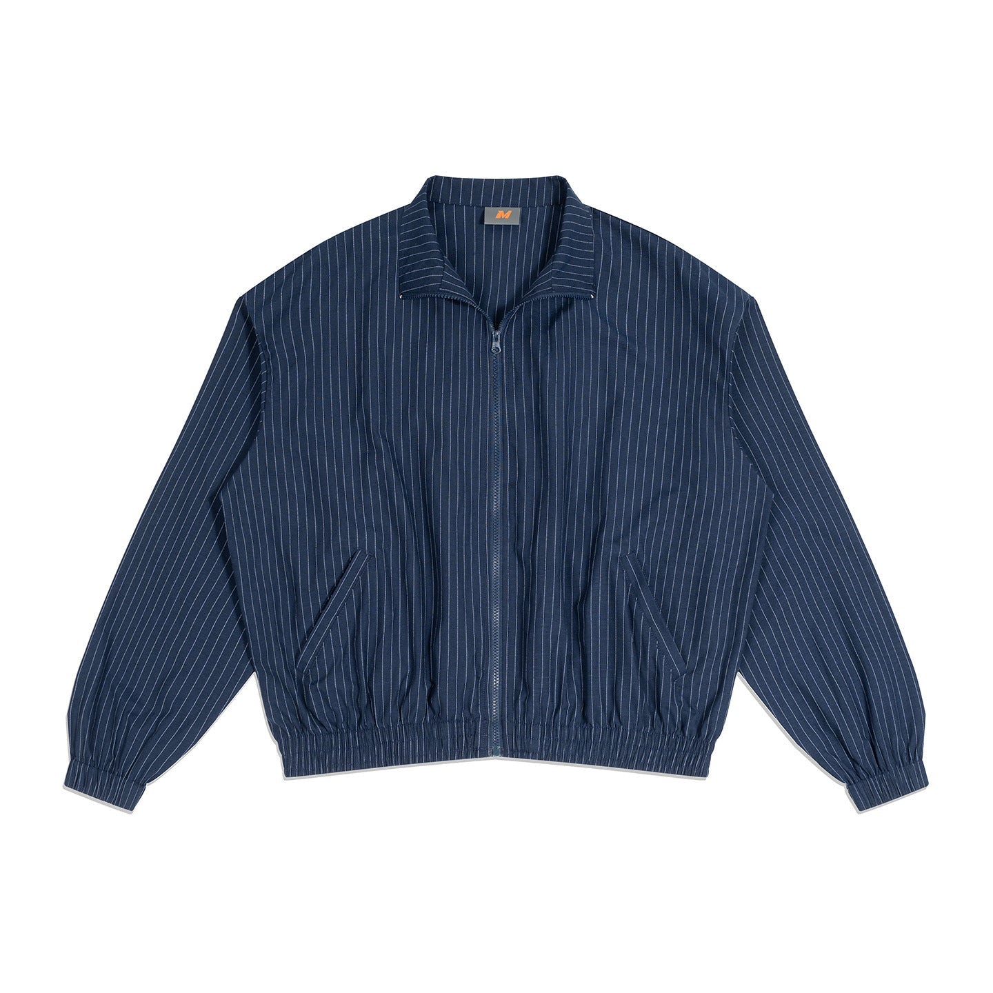 Men's Pinstriped Stand-Collar Casual Jacket