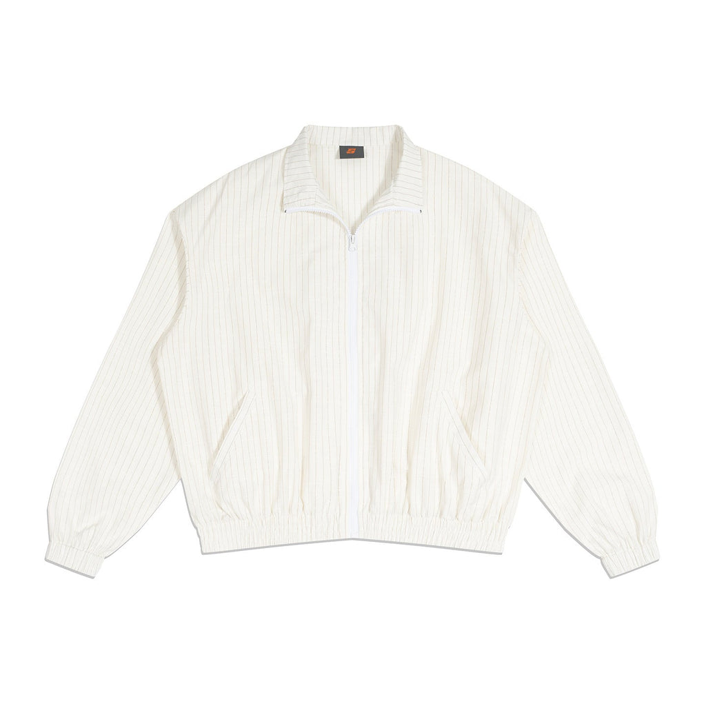 Men's Pinstriped Stand-Collar Casual Jacket