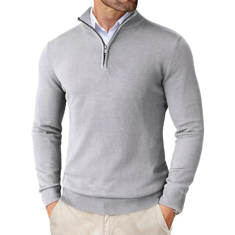 Men's Quarter Zip Sweater - Stylish and Warm Knit Top