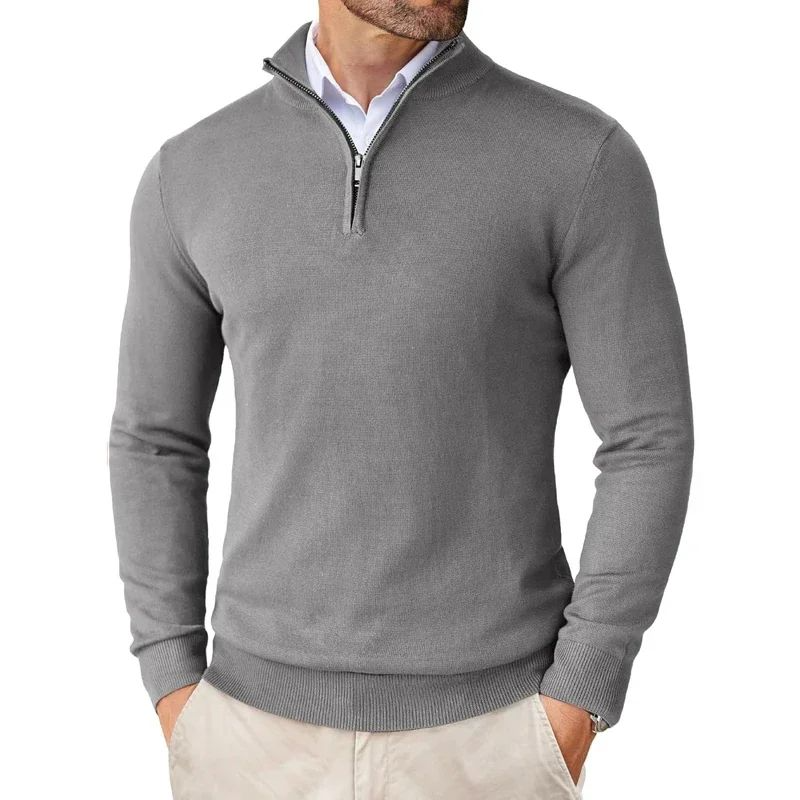Men's Quarter Zip Sweater - Stylish and Warm Knit Top