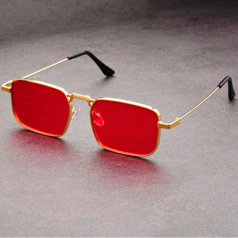 Men's Rectangular Metal Frame Sunglasses