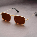 Men's Rectangular Metal Frame Sunglasses