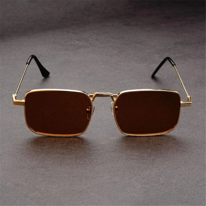 Men's Rectangular Metal Frame Sunglasses