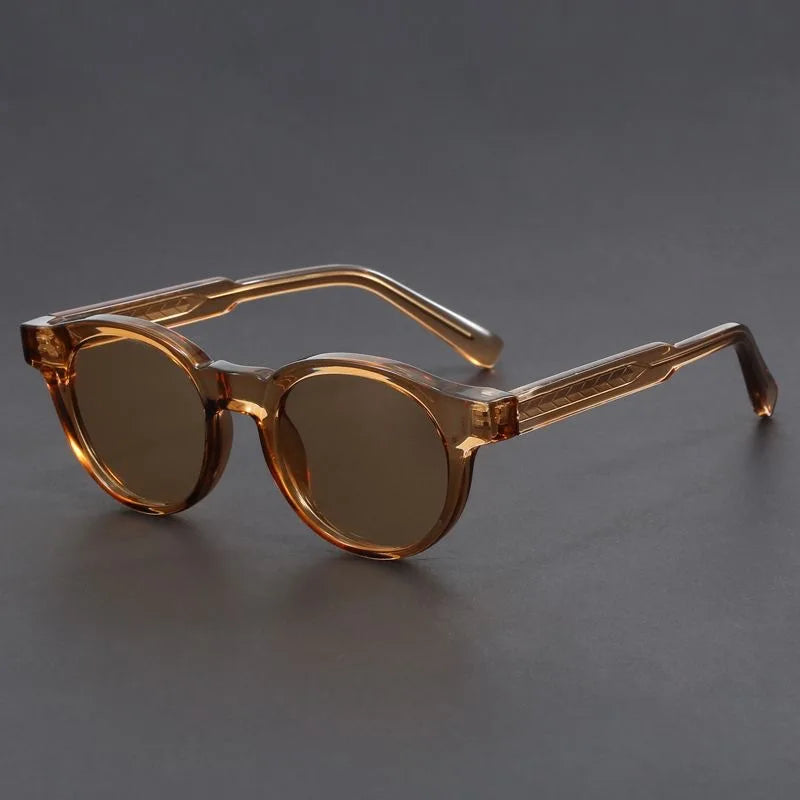 Men's Retro Round Sunglasses with Adjustable Nose Pads