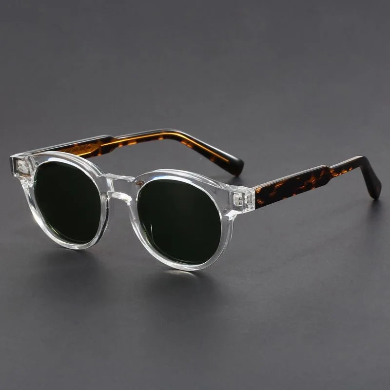 Men's Retro Round Sunglasses with Adjustable Nose Pads