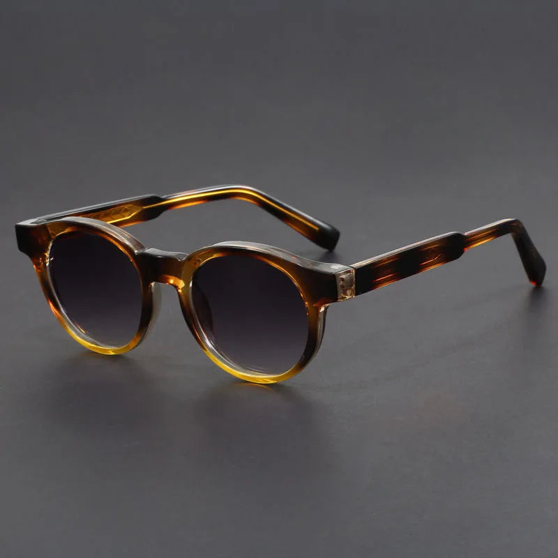 Men's Retro Round Sunglasses with Adjustable Nose Pads