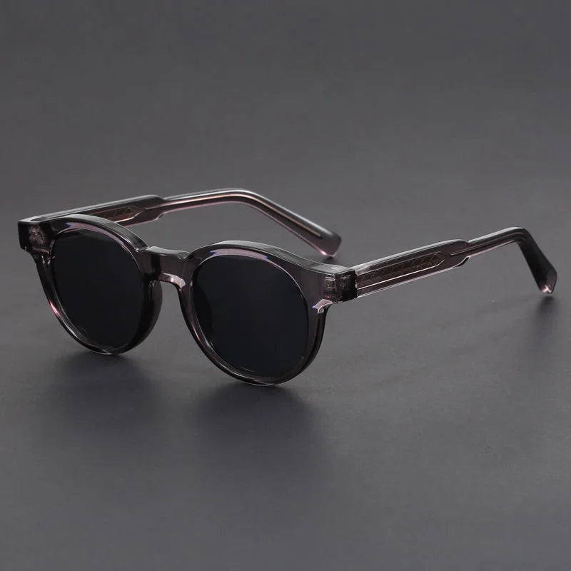 Men's Retro Round Sunglasses with Adjustable Nose Pads