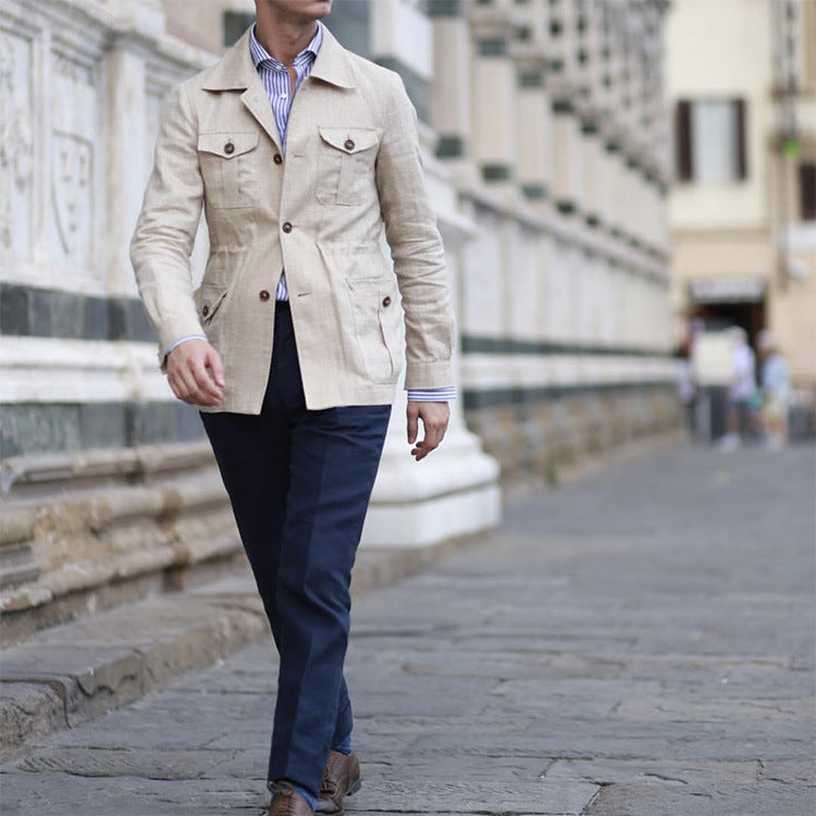 Men's Slim Fit Linen Jacket
