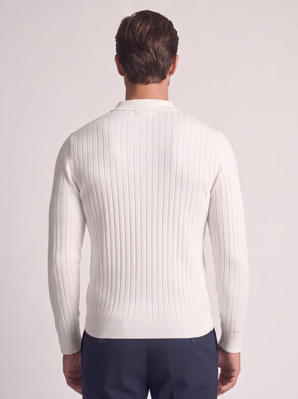 Men's Slim Fit Long Sleeve Polo Shirt