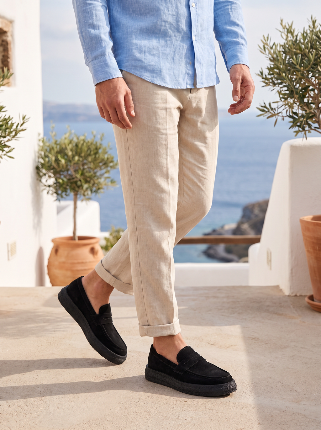Men's Slip-On Loafers with Thick Comfort Sole