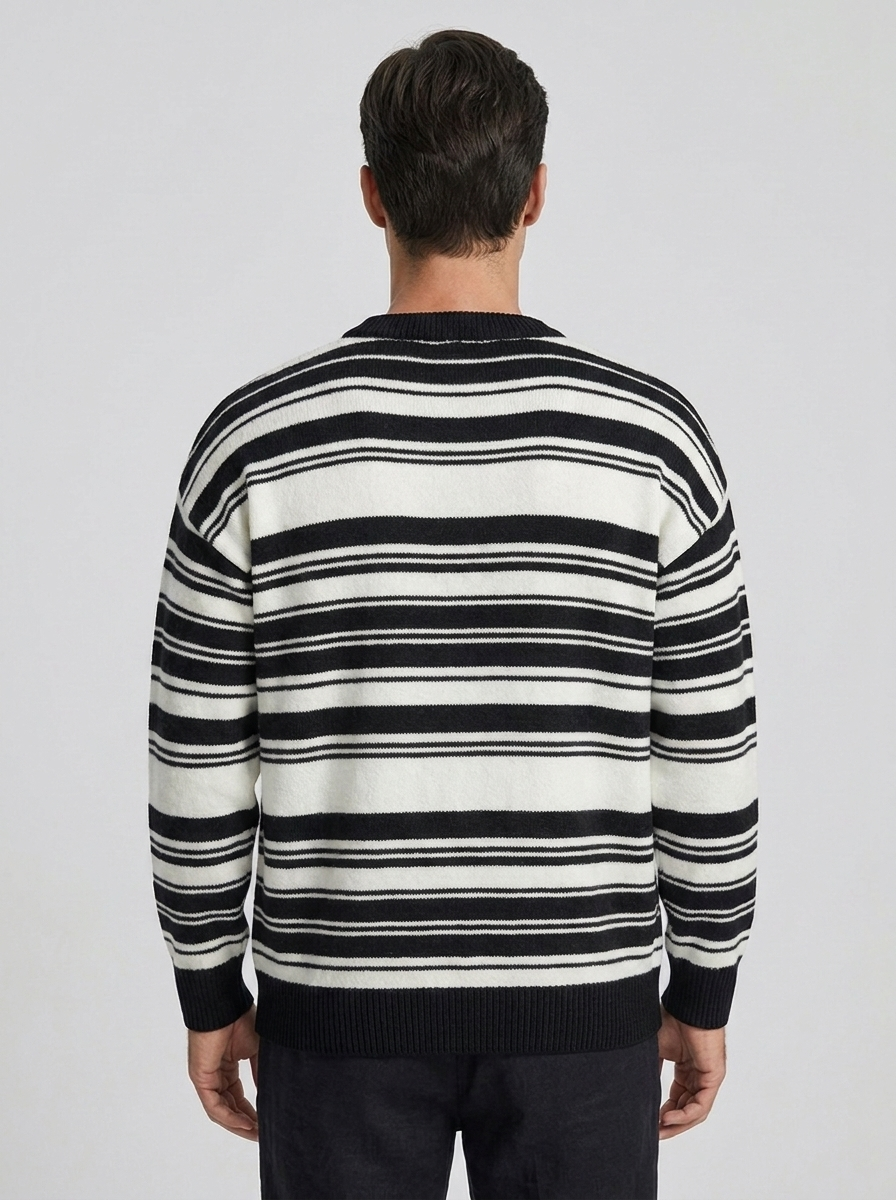 Men's Striped Pullover Sweater for Casual Wear