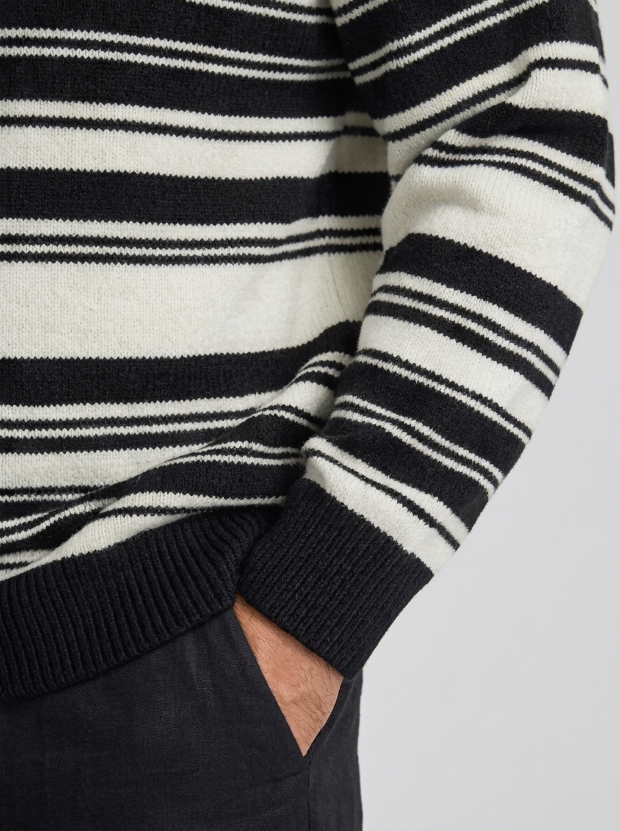 Men's Striped Pullover Sweater for Casual Wear