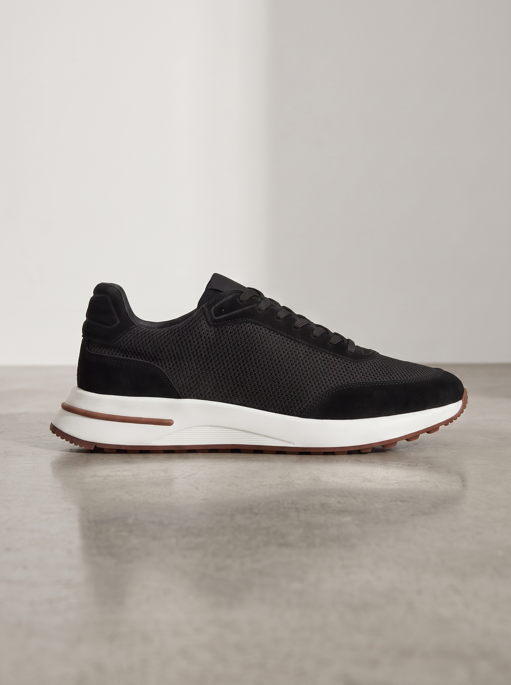 Men's Suede Casual Lightweight Trainers with Flat Platform Sole