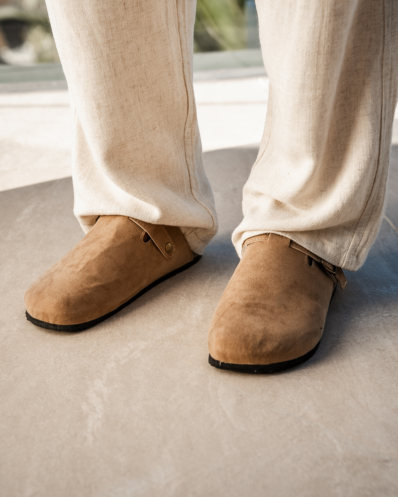 Suede Clogs with Ergonomic Footbed for Comfort
