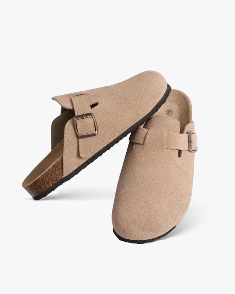 Suede Clogs with Ergonomic Footbed for Comfort
