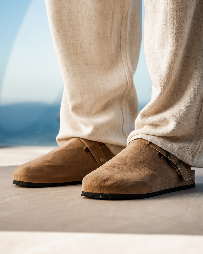 Suede Clogs with Ergonomic Footbed for Comfort