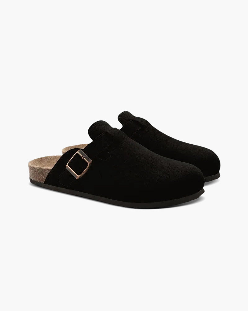 Suede Clogs with Ergonomic Footbed for Comfort